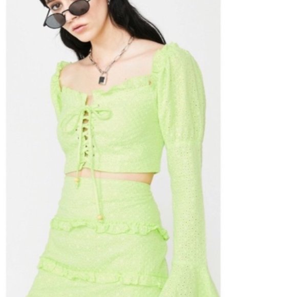 Love + Harmony White Atomic Nature Eyelet Crop - Picture 8 of 10